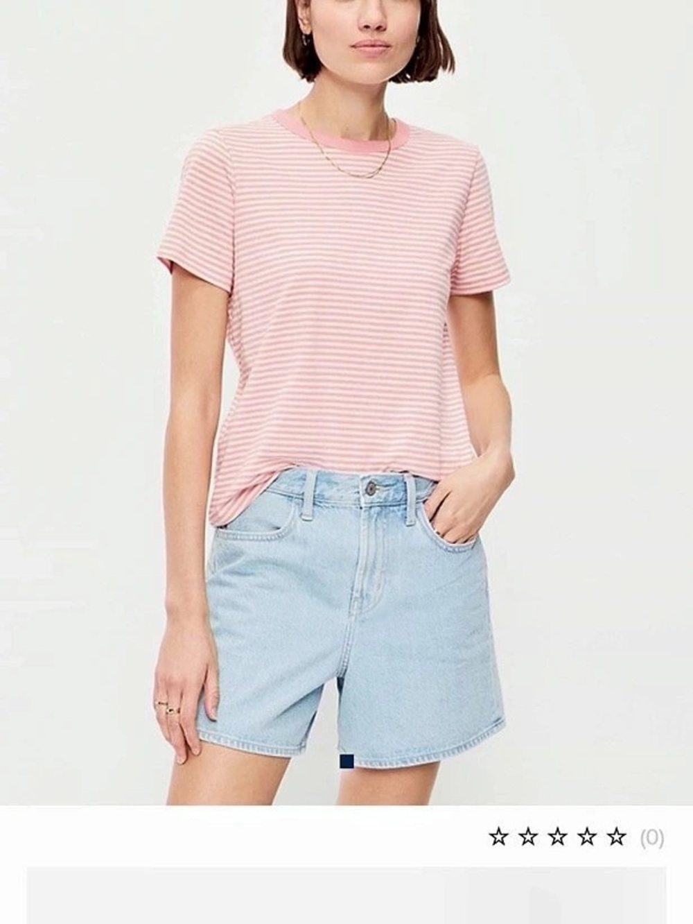 100% Cotton Old Navy EveryWear T-shirt Striped Pink & White Size Large